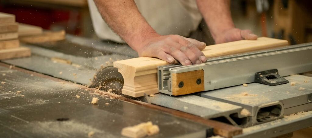 Cutting Wood Molding on Table Saw