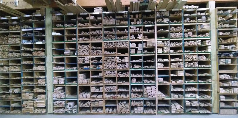 Rockville Molding shelves of molding and trim